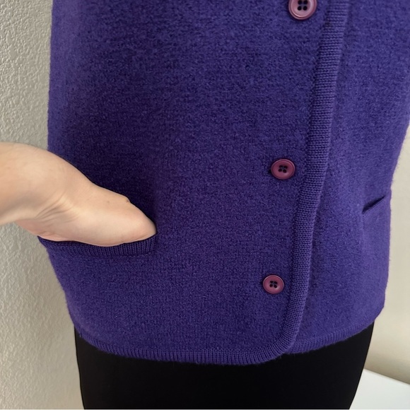 Vintage Pendleton 100% Virgin Wool Purple Knit Vest with Mandarin Collar Size S - Picture 4 of 13